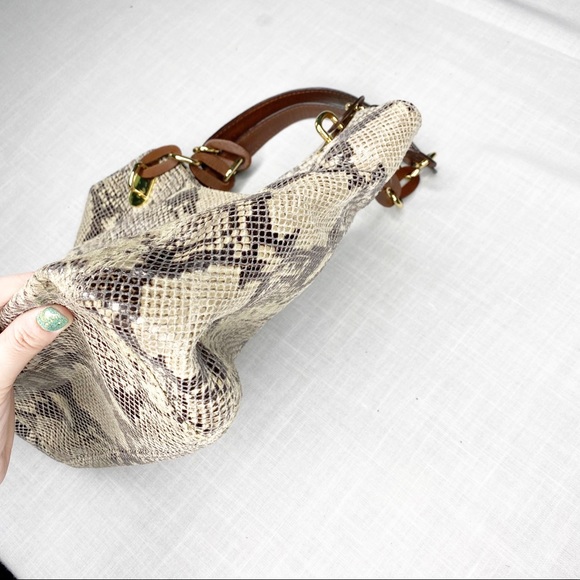 Michael Kors python print shoulder purse. - Picture 5 of 11